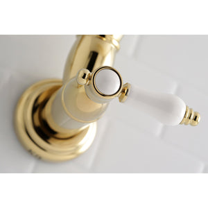 Bel-Air KS3102BPL Two-Handle 1-Hole Wall Mount Pot Filler, Polished Brass