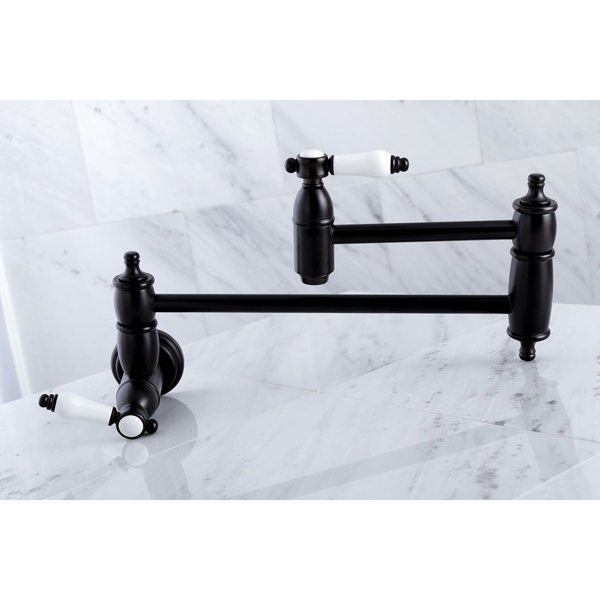 Bel-Air KS3105BPL Two-Handle 1-Hole Wall Mount Pot Filler, Oil Rubbed Bronze