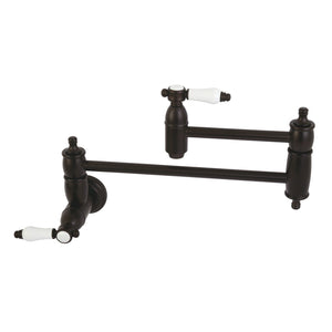 Bel-Air KS3105BPL Two-Handle 1-Hole Wall Mount Pot Filler, Oil Rubbed Bronze