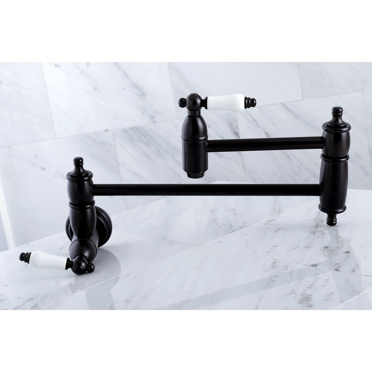 Restoration KS3105PL Two-Handle 1-Hole Wall Mount Pot Filler, Oil Rubbed Bronze