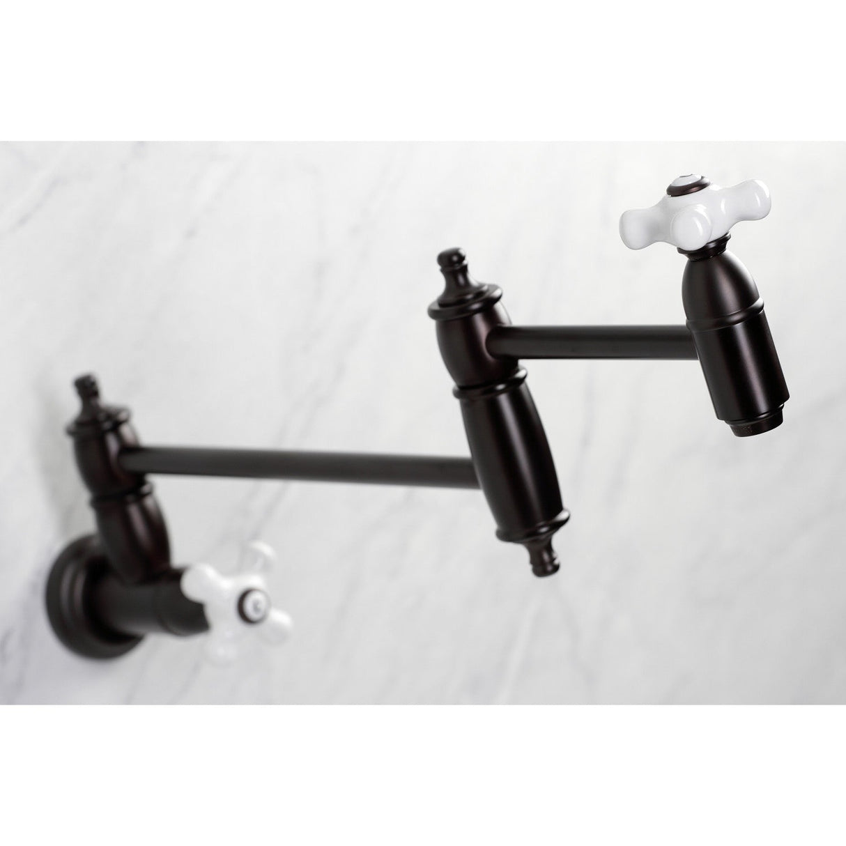 Restoration KS3105PX Two-Handle 1-Hole Wall Mount Pot Filler, Oil Rubbed Bronze