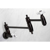 Restoration KS3105PX Two-Handle 1-Hole Wall Mount Pot Filler, Oil Rubbed Bronze