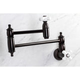 Restoration KS3105PX Two-Handle 1-Hole Wall Mount Pot Filler, Oil Rubbed Bronze