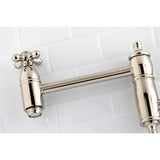 Restoration KS3106AX Two-Handle 1-Hole Wall Mount Pot Filler, Polished Nickel