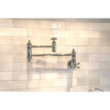Restoration KS3106AX Two-Handle 1-Hole Wall Mount Pot Filler, Polished Nickel