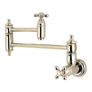 Restoration KS3106AX Two-Handle 1-Hole Wall Mount Pot Filler, Polished Nickel