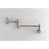 Restoration KS3106PL Two-Handle 1-Hole Wall Mount Pot Filler, Polished Nickel