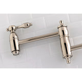 Tudor KS3106TAL Two-Handle 1-Hole Wall Mount Pot Filler, Polished Nickel