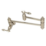 Tudor KS3106TAL Two-Handle 1-Hole Wall Mount Pot Filler, Polished Nickel