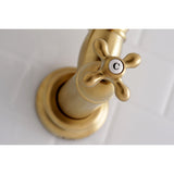 Restoration KS3107AX Two-Handle 1-Hole Wall Mount Pot Filler, Brushed Brass