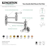 Bel-Air KS3107BPL Two-Handle 1-Hole Wall Mount Pot Filler, Brushed Brass