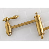 Tudor KS3107TAL Two-Handle 1-Hole Wall Mount Pot Filler, Brushed Brass