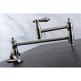 Heirloom KS3108BAL Two-Handle 1-Hole Wall Mount Pot Filler, Brushed Nickel