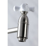 Restoration KS3108PX Two-Handle 1-Hole Wall Mount Pot Filler, Brushed Nickel