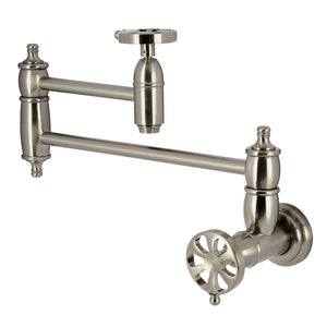 Belknap KS3108RX Two-Handle Wall Mount Pot Filler, Brushed Nickel