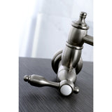 Tudor KS3108TAL Two-Handle 1-Hole Wall Mount Pot Filler, Brushed Nickel