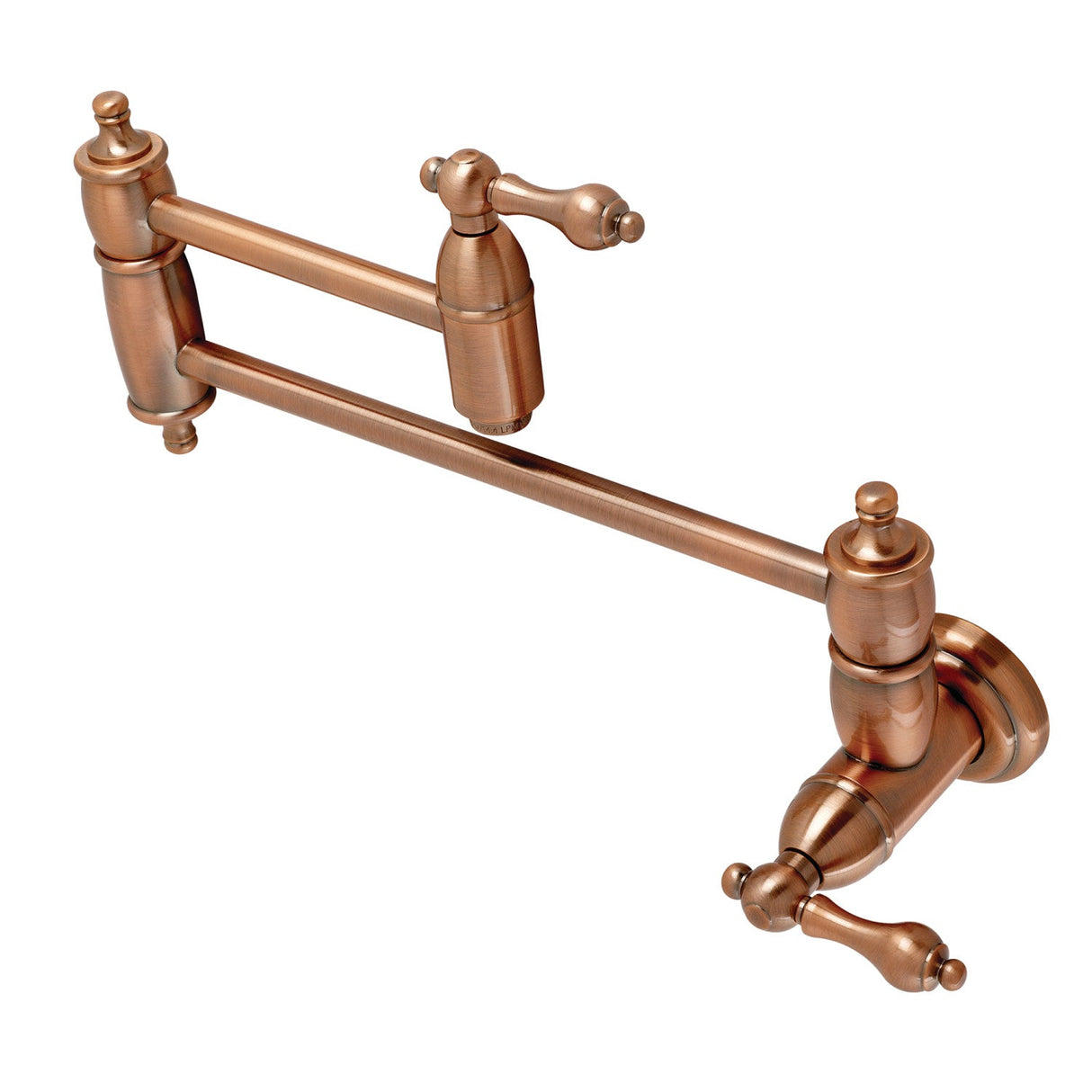 Restoration KS310ALAC Two-Handle 1-Hole Wall Mount Pot Filler, Antique Copper