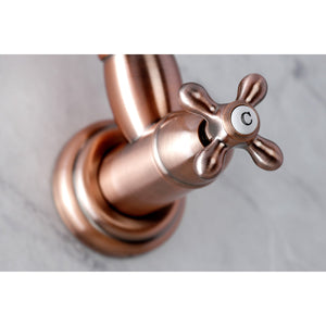 Restoration KS310AXAC Two-Handle 1-Hole Wall Mount Pot Filler, Antique Copper