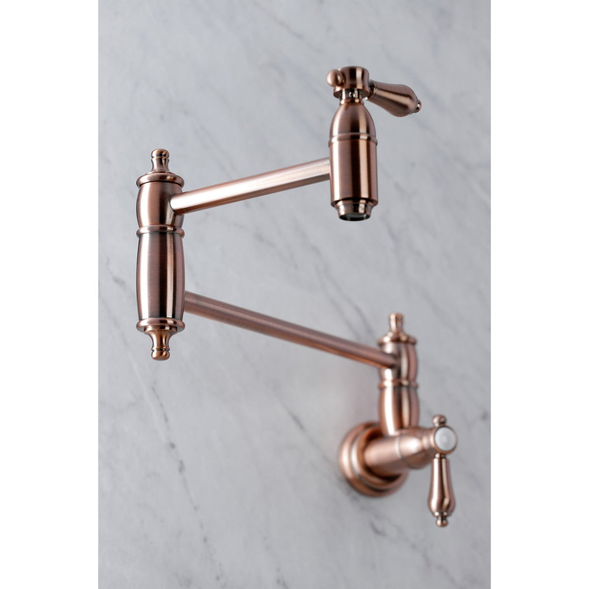 Heirloom KS310BALAC Two-Handle 1-Hole Wall Mount Pot Filler, Antique Copper