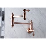 Heirloom KS310BALAC Two-Handle 1-Hole Wall Mount Pot Filler, Antique Copper