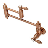 Heirloom KS310BALAC Two-Handle 1-Hole Wall Mount Pot Filler, Antique Copper