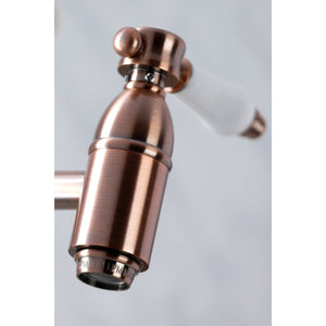 Bel-Air KS310BPLAC Two-Handle 1-Hole Wall Mount Pot Filler, Antique Copper