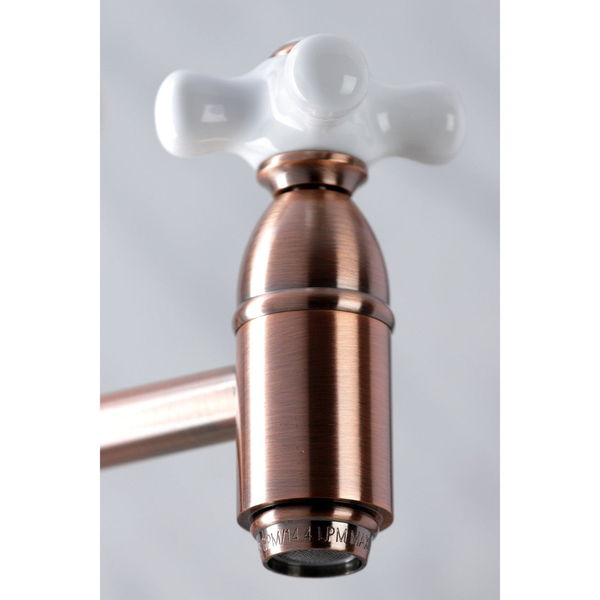 Restoration KS310PXAC Two-Handle 1-Hole Wall Mount Pot Filler, Antique Copper