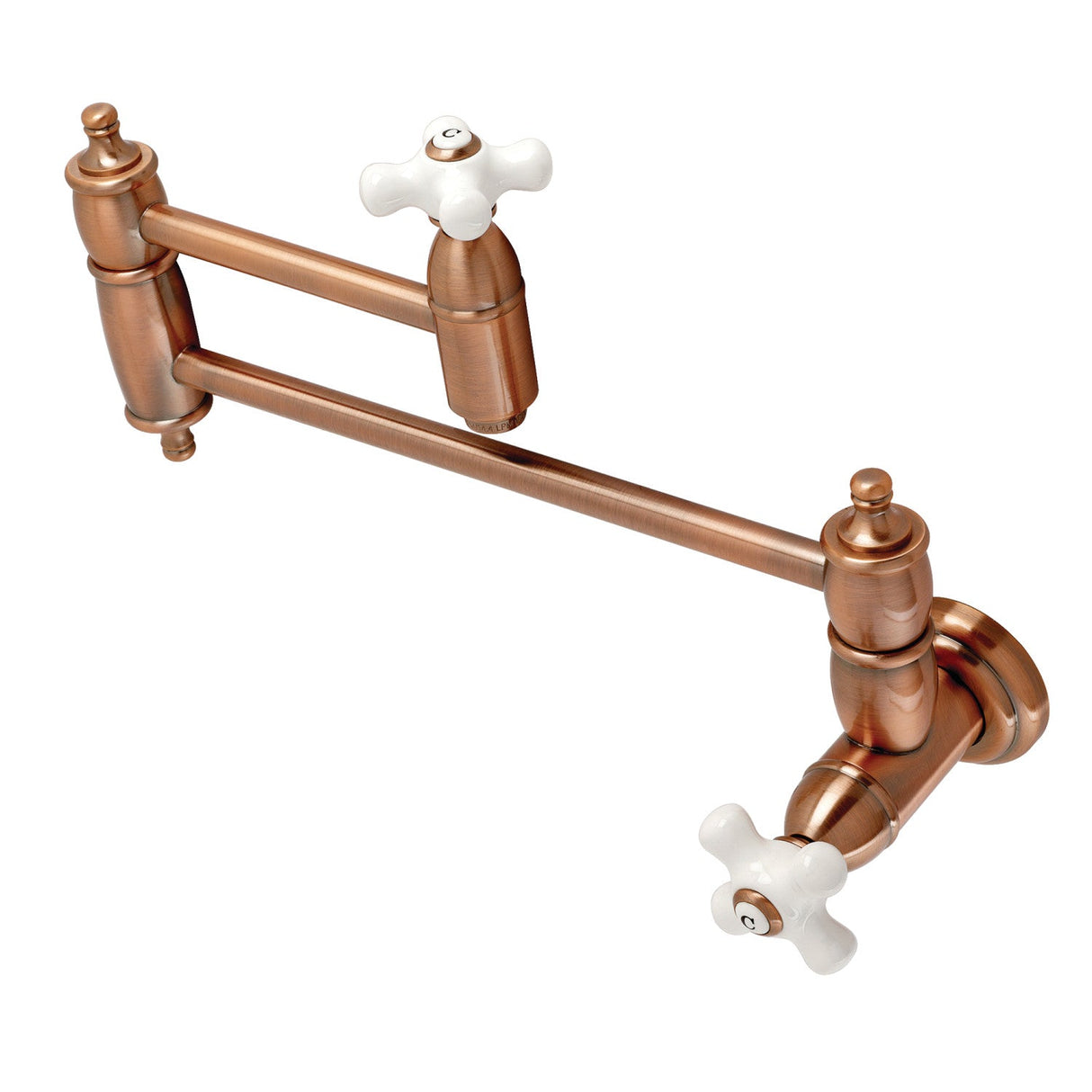 Restoration KS310PXAC Two-Handle 1-Hole Wall Mount Pot Filler, Antique Copper