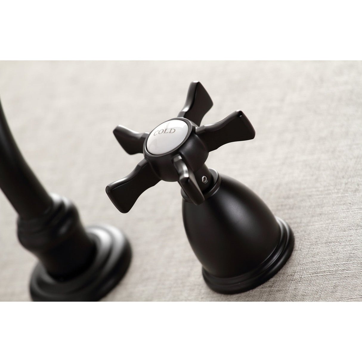 Hamilton KS3120NX Two-Handle 3-Hole Wall Mount Bathroom Faucet, Matte Black