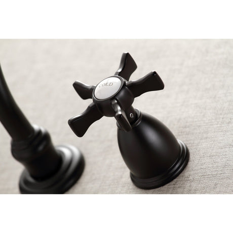 Hamilton KS3120NX Two-Handle 3-Hole Wall Mount Bathroom Faucet, Matte Black