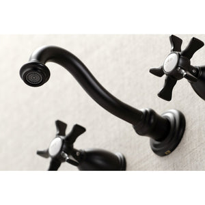 Hamilton KS3120NX Two-Handle 3-Hole Wall Mount Bathroom Faucet, Matte Black