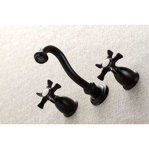 Hamilton KS3120NX Two-Handle 3-Hole Wall Mount Bathroom Faucet, Matte Black
