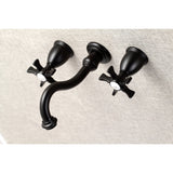 Hamilton KS3120NX Two-Handle 3-Hole Wall Mount Bathroom Faucet, Matte Black