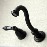 Duchess KS3120PKL Two-Handle Wall Mount Bathroom Faucet, Matte Black