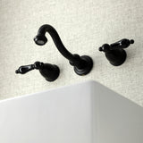 Duchess KS3120PKL Two-Handle Wall Mount Bathroom Faucet, Matte Black