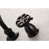 Belknap KS3120RX Two-Handle 3-Hole Wall Mount Bathroom Faucet, Matte Black