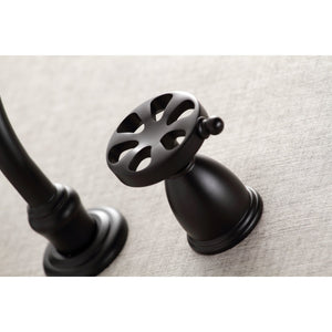 Belknap KS3120RX Two-Handle 3-Hole Wall Mount Bathroom Faucet, Matte Black