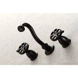 Belknap KS3120RX Two-Handle 3-Hole Wall Mount Bathroom Faucet, Matte Black