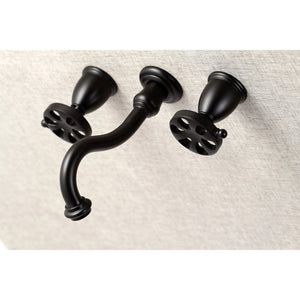Belknap KS3120RX Two-Handle 3-Hole Wall Mount Bathroom Faucet, Matte Black