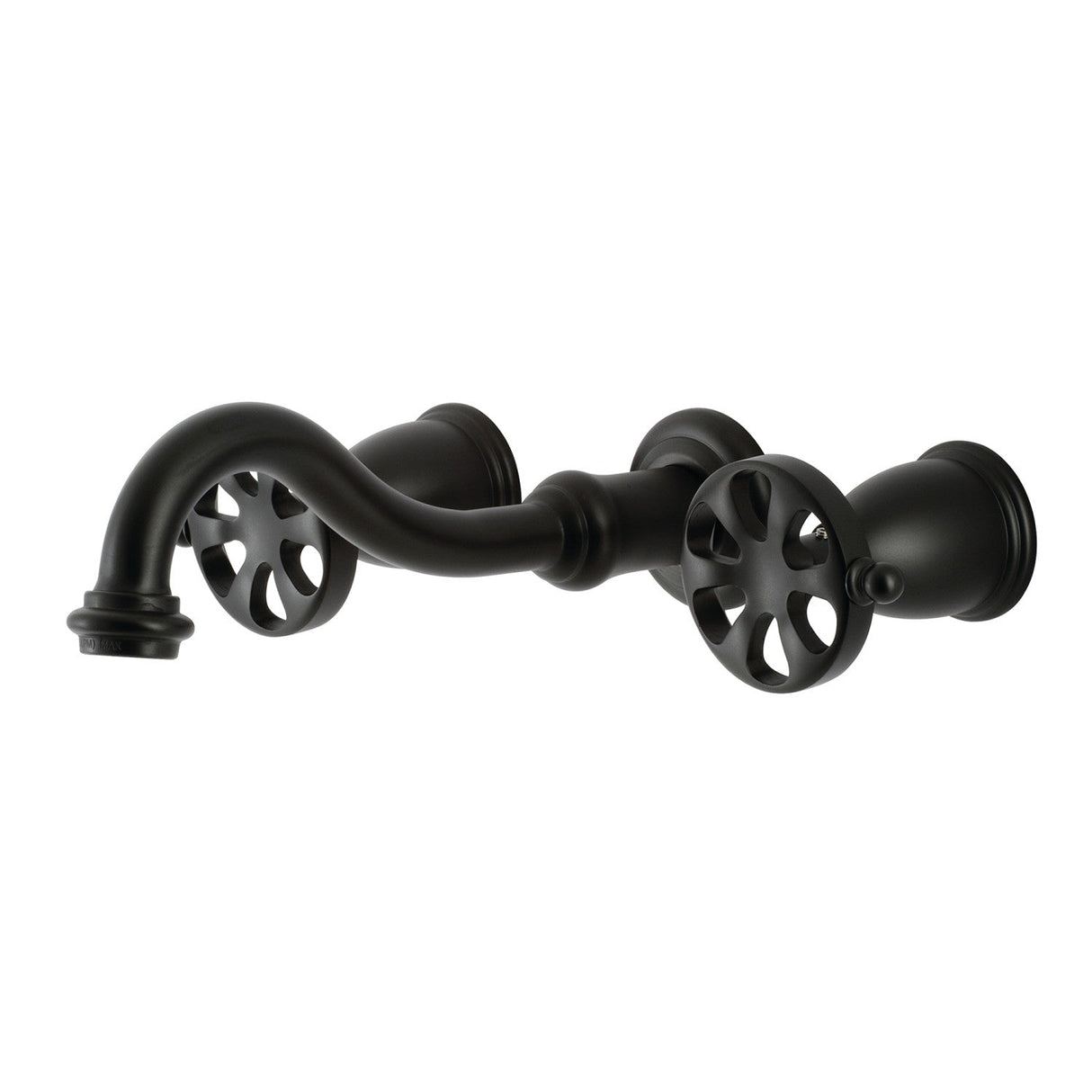 Belknap KS3120RX Two-Handle 3-Hole Wall Mount Bathroom Faucet, Matte Black