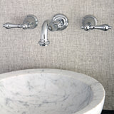 Vintage KS3121AL Two-Handle 3-Hole Wall Mount Bathroom Faucet, Polished Chrome
