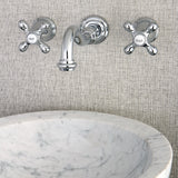 Vintage KS3121AX Two-Handle 3-Hole Wall Mount Bathroom Faucet, Polished Chrome