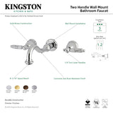 Vintage KS3121GL Two-Handle 3-Hole Wall Mount Bathroom Faucet, Polished Chrome
