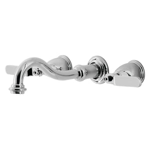 Whitaker KS3121KL Two-Handle 3-Hole Wall Mount Bathroom Faucet, Polished Chrome