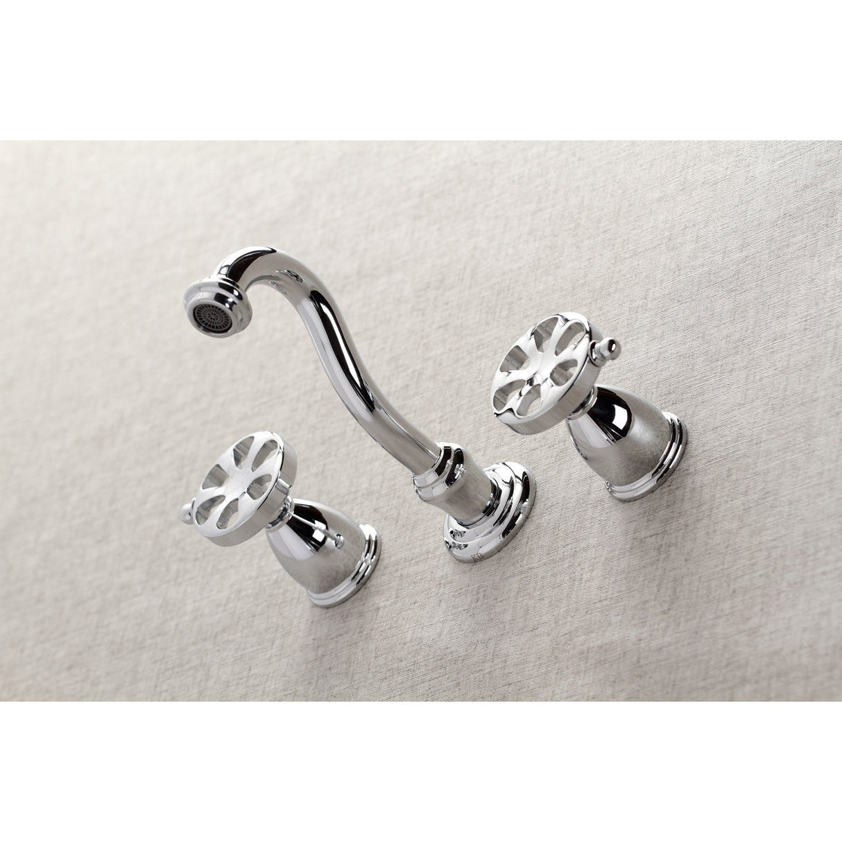 Belknap KS3121RX Two-Handle 3-Hole Wall Mount Bathroom Faucet, Polished Chrome