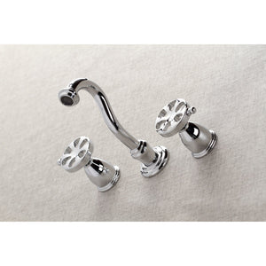 Belknap KS3121RX Two-Handle 3-Hole Wall Mount Bathroom Faucet, Polished Chrome