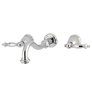 Templeton KS3121TL Two-Handle 3-Hole Wall Mount Bathroom Faucet, Polished Chrome