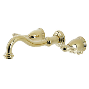 Vintage KS3122GL Two-Handle 3-Hole Wall Mount Bathroom Faucet, Polished Brass