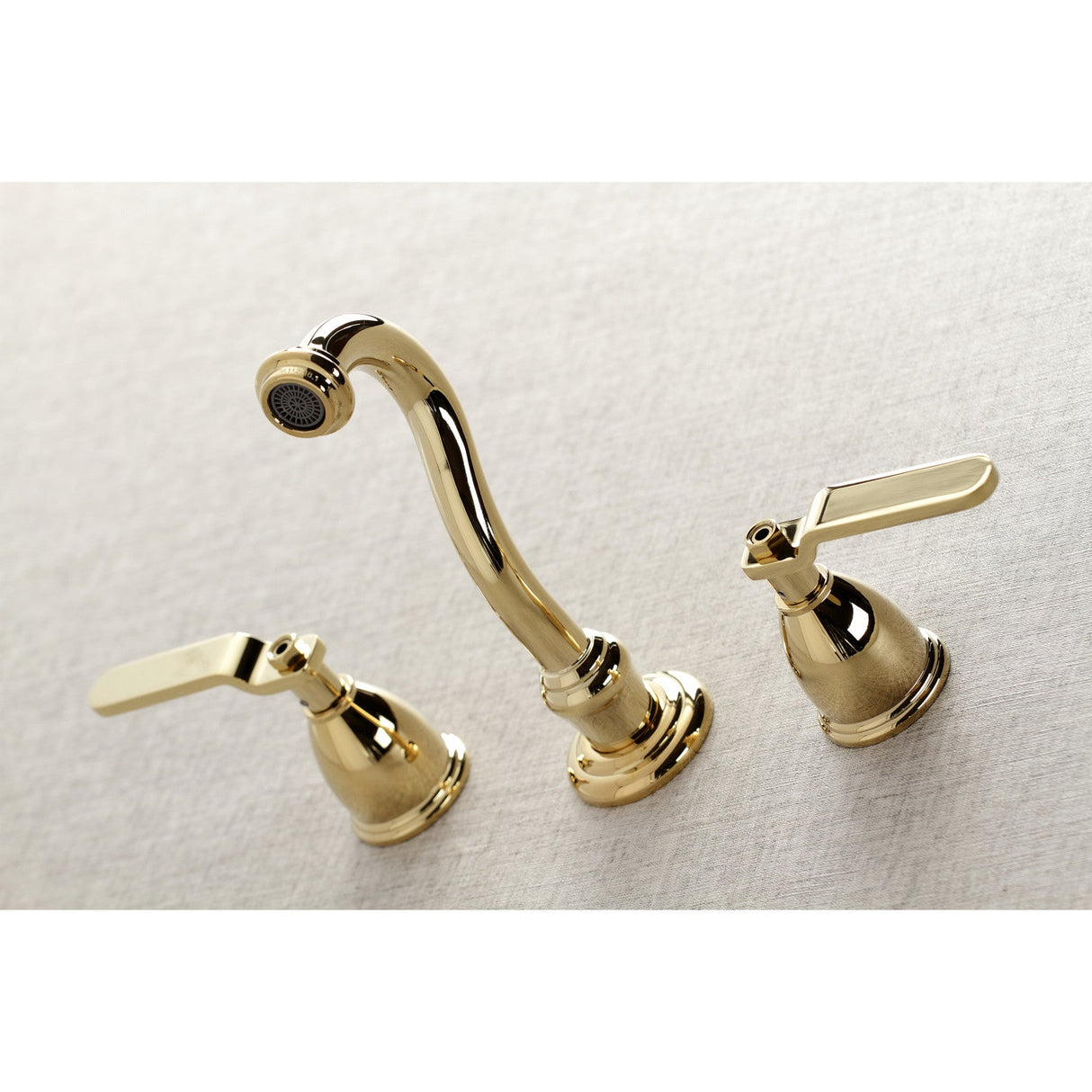 Whitaker KS3122KL Two-Handle 3-Hole Wall Mount Bathroom Faucet, Polished Brass