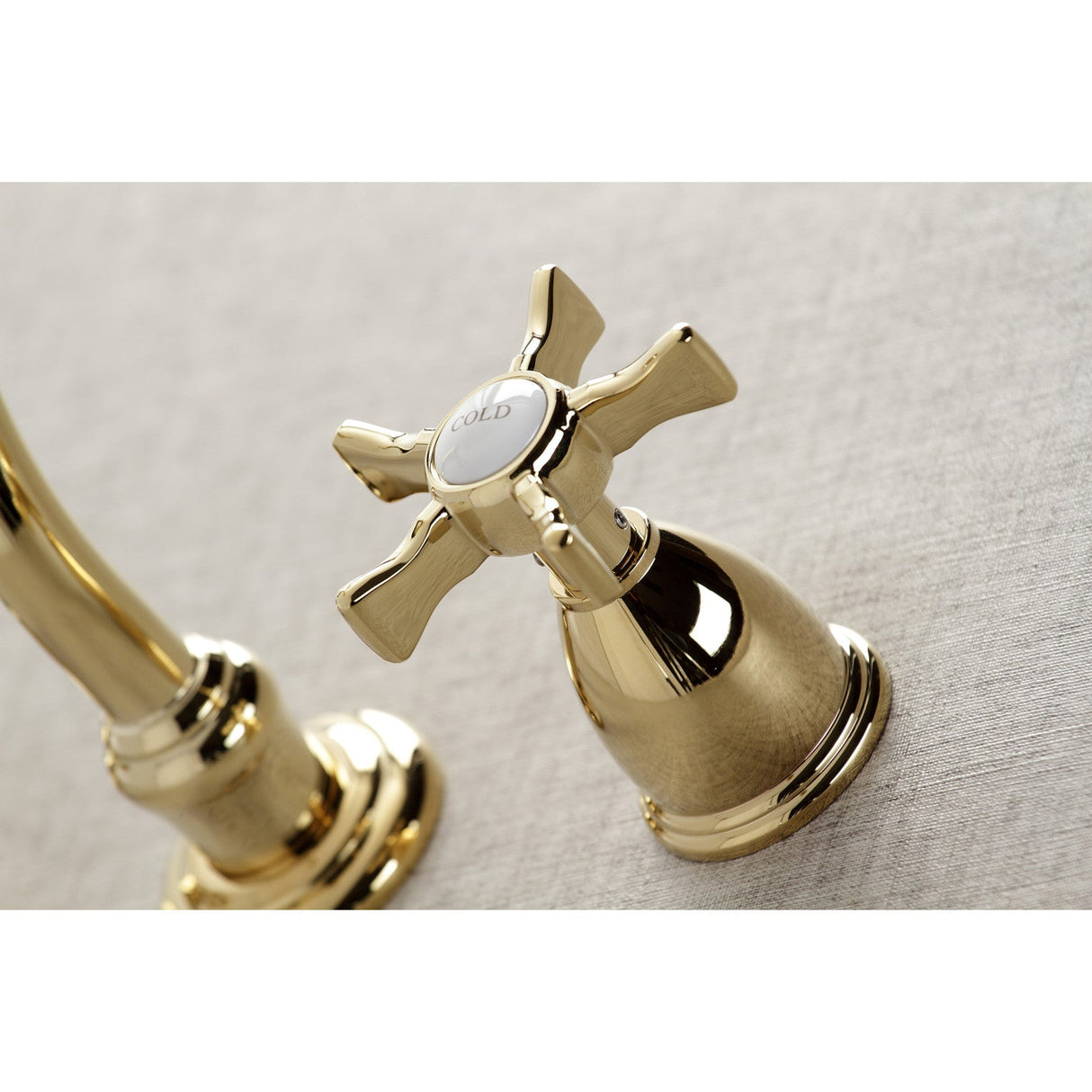 Hamilton KS3122NX Two-Handle 3-Hole Wall Mount Bathroom Faucet, Polished Brass